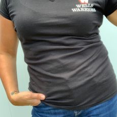 Women's V-neck Shirt Black Wells Warriors